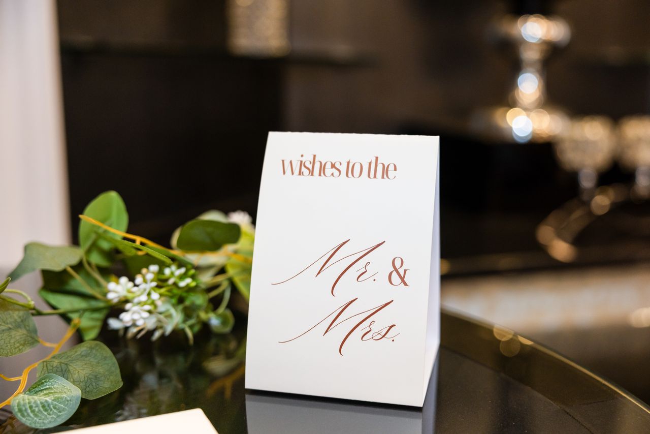 Wishes to the Mr. & Mrs. calligraphy card