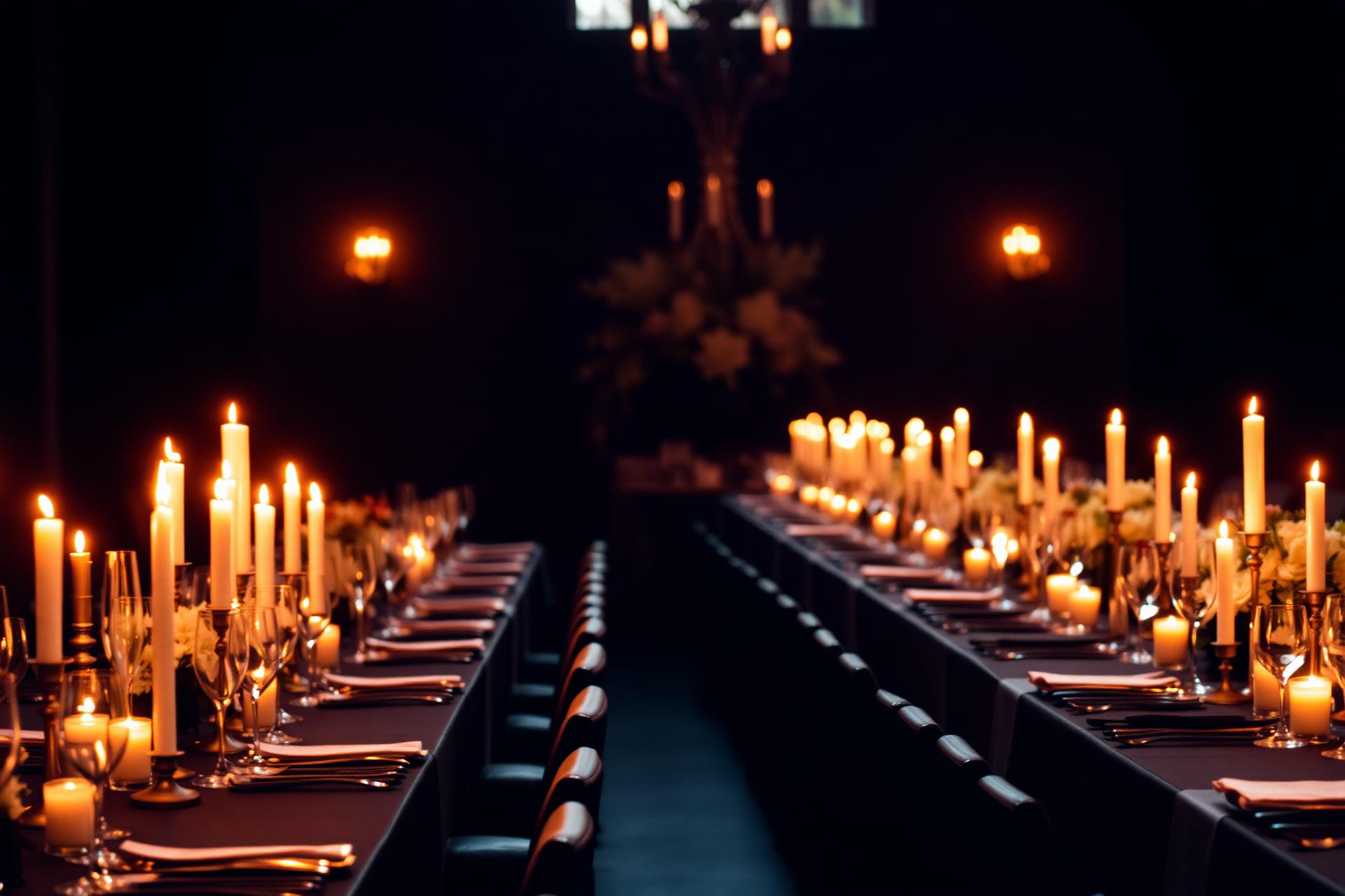 Candlelit wedding reception
